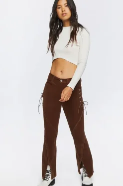 Corduroy Lace-Up Pants