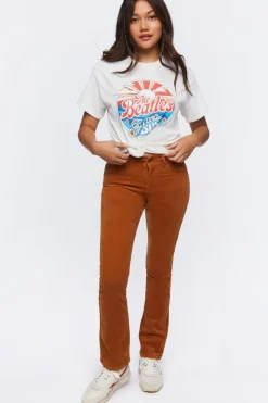 Corduroy Mid-Rise Bootcut Pants