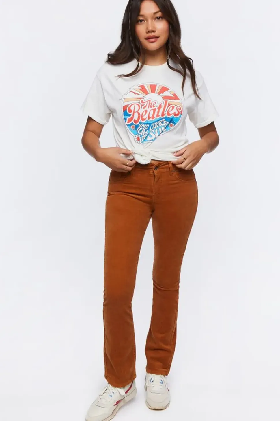 Corduroy Mid-Rise Bootcut Pants