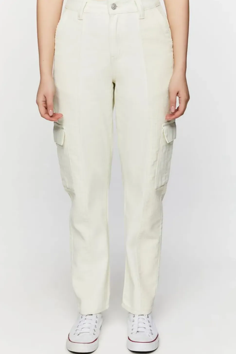 Corduroy-Panel Straight-Leg Utility Pants