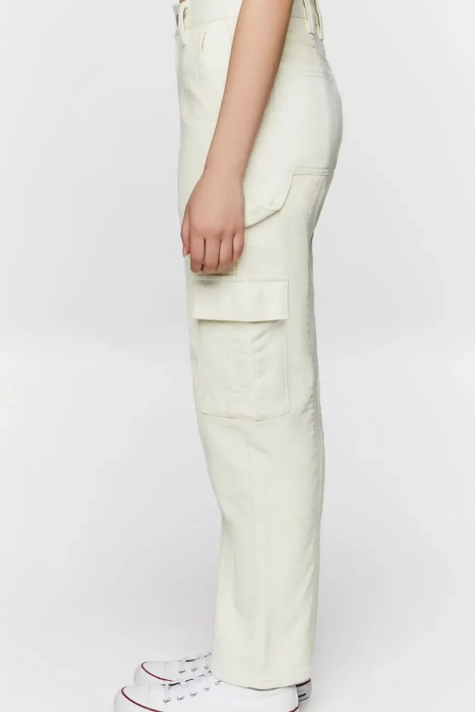 Corduroy-Panel Straight-Leg Utility Pants