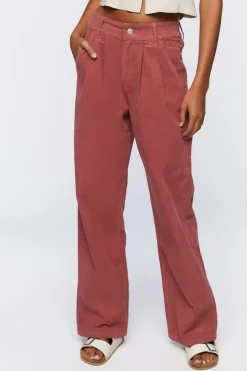Corduroy Wide-Leg Trouser Pants