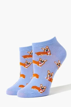 Corgi Print Ankle Socks