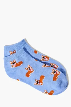 Corgi Print Ankle Socks