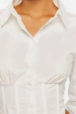 Corset Cropped Poplin Shirt