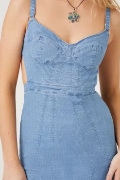 Corset Denim Tank Mini Dress