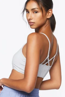 Cotton-Blend Longline Sports Bra