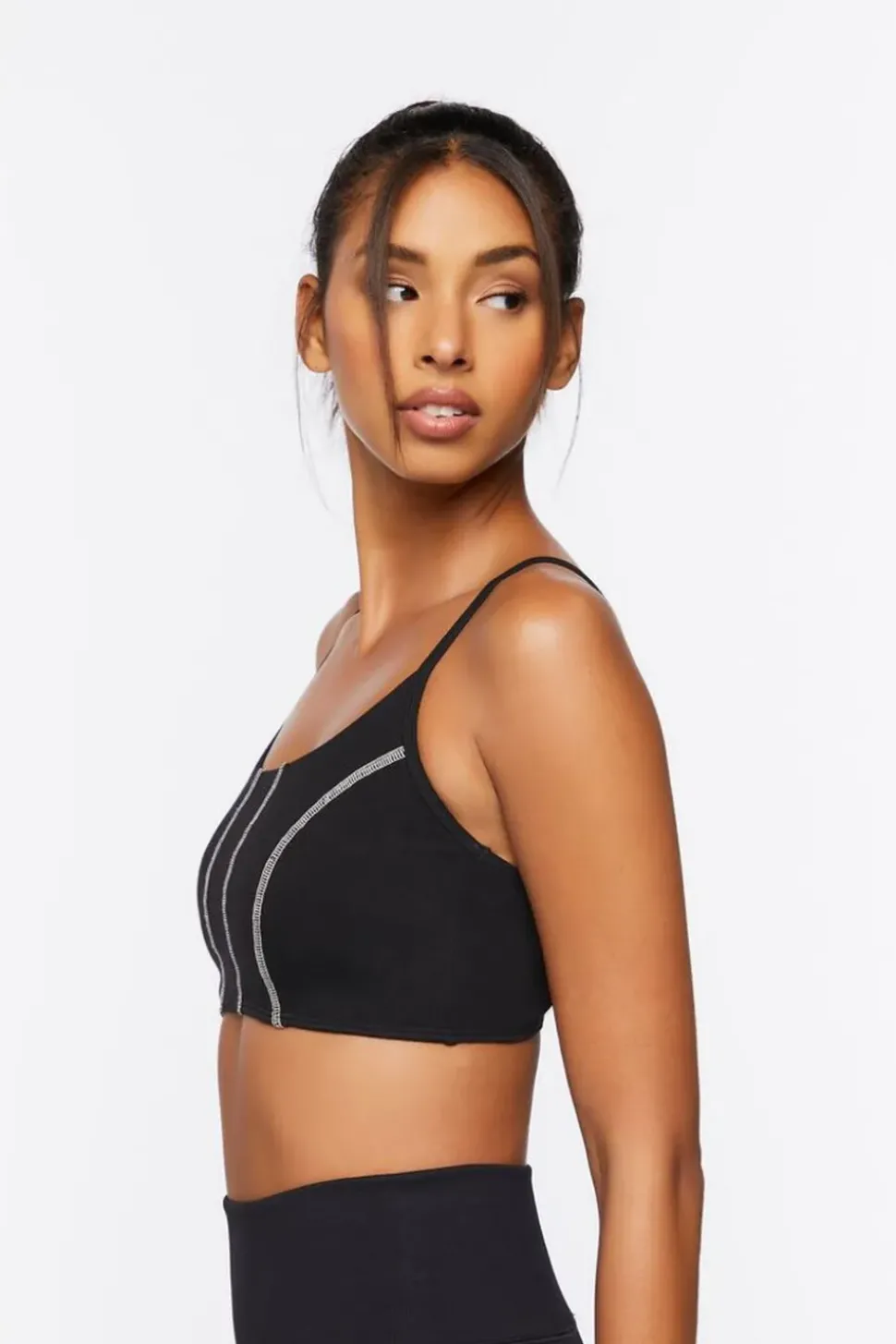 Cotton-Blend Longline Sports Bra