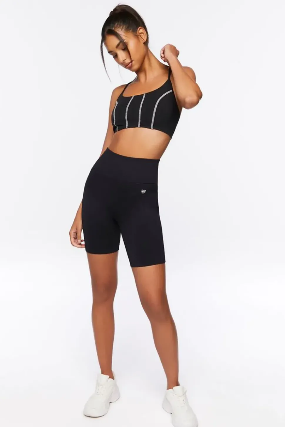 Cotton-Blend Longline Sports Bra