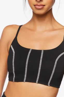 Cotton-Blend Longline Sports Bra