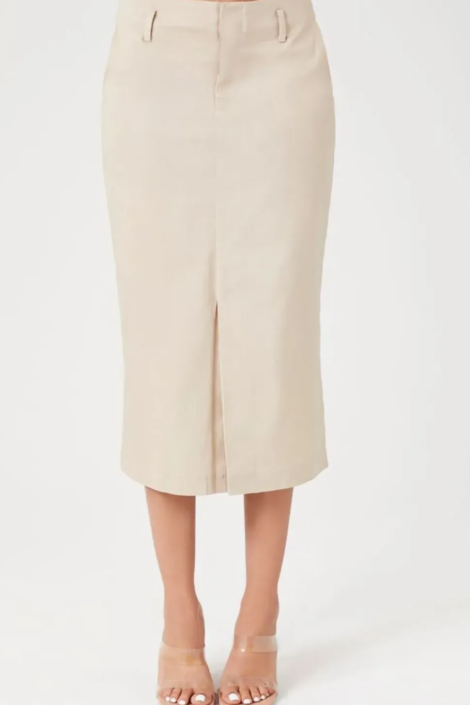 Cotton-Blend Pencil Midi Skirt