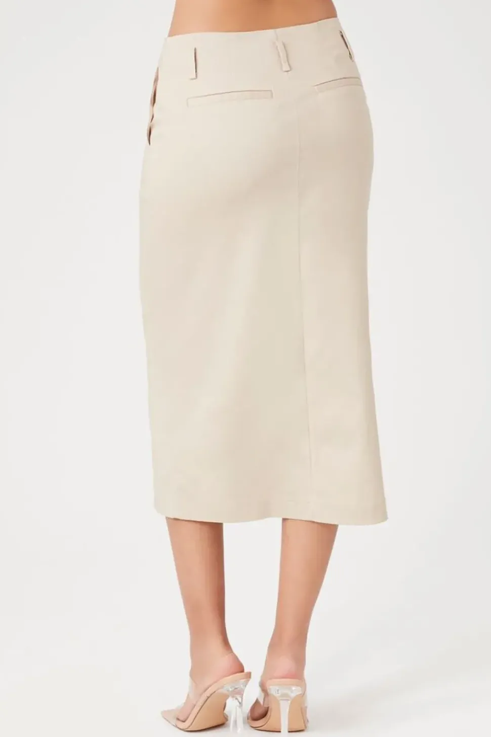 Cotton-Blend Pencil Midi Skirt