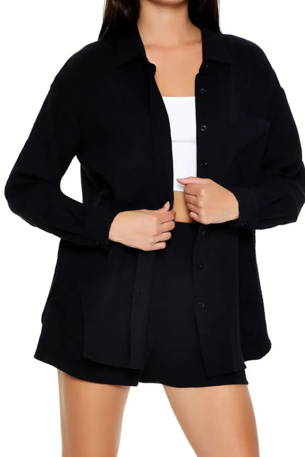 Cotton Poplin Shirt & Shorts Set