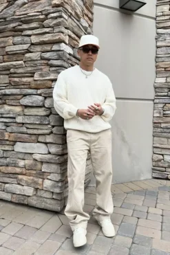 Cotton Straight-Leg Pants