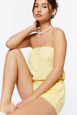 Cotton Strapless Romper