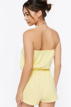 Cotton Strapless Romper