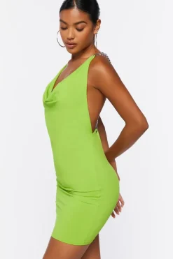 Cowl Neck Crisscross Mini Dress