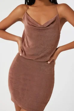 Cowl Neck Crisscross Mini Dress
