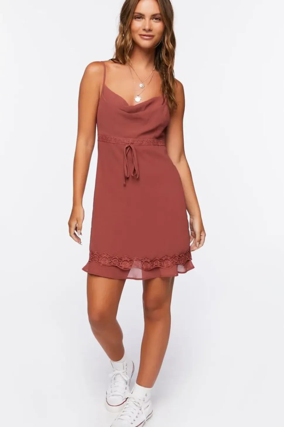 Cowl Neck Mini Dress