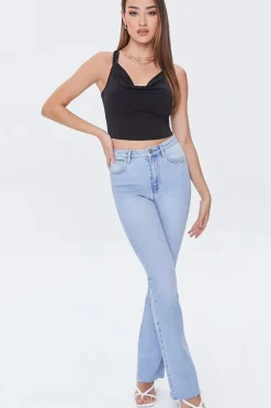 Cowl Neck Ruched Crop Top