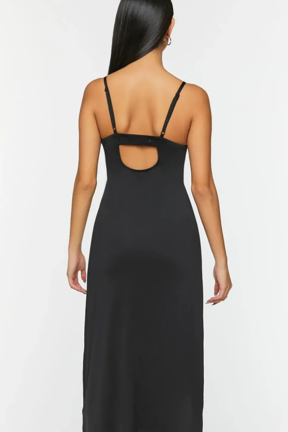 Cowl Neck Slit Midi Dress