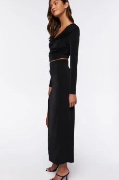 Cowl Neck Top & Maxi Skirt Set