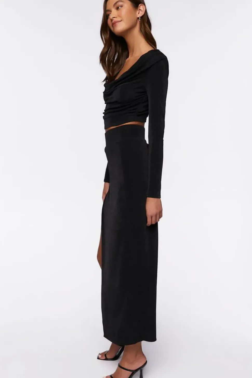 Cowl Neck Top & Maxi Skirt Set