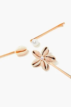 Cowrie Shell Bobby Pin Set