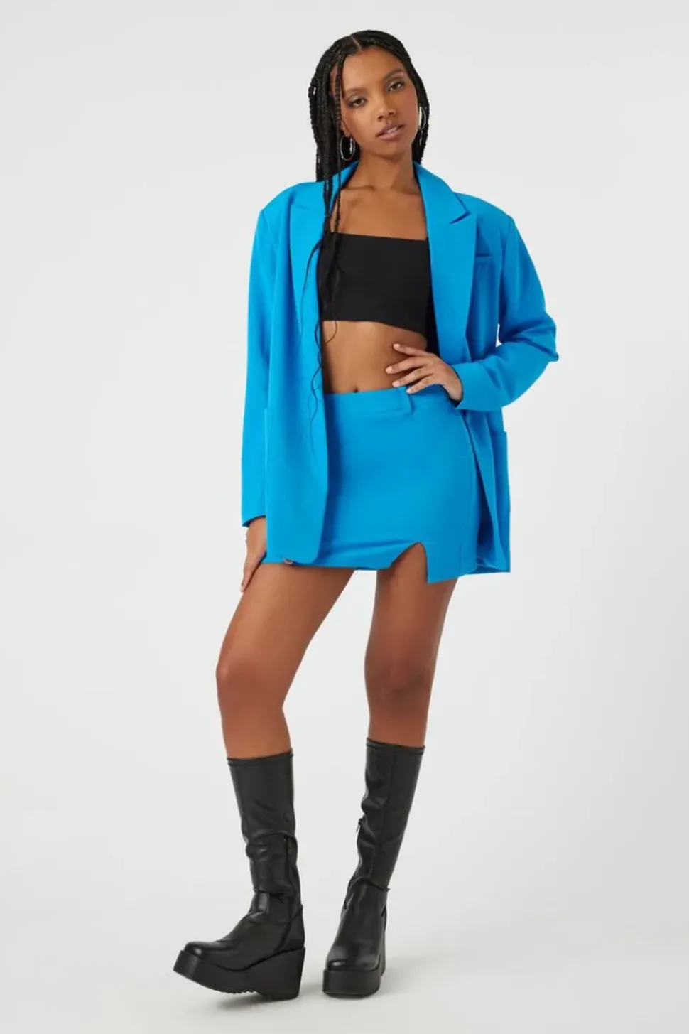 Crepe Blazer & Mini Skirt Set