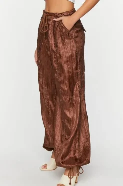 Crinkled Drawstring Parachute Pants