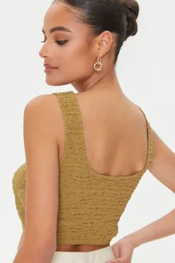 Crinkled Knit Crop Top
