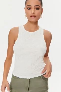 Crinkled Knit Tank Top