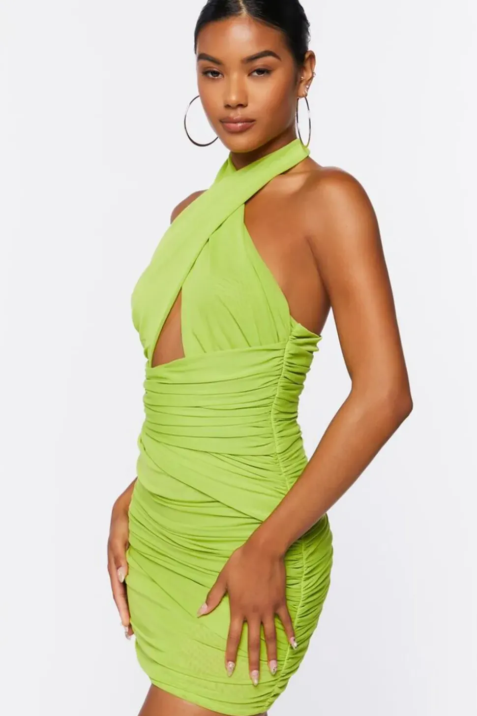 Crisscross Halter Mini Dress