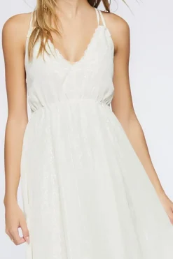 Crisscross Lace-Trim Maxi Dress