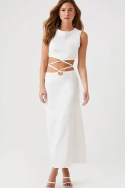 Crisscross Twist Cutout Midi Dress