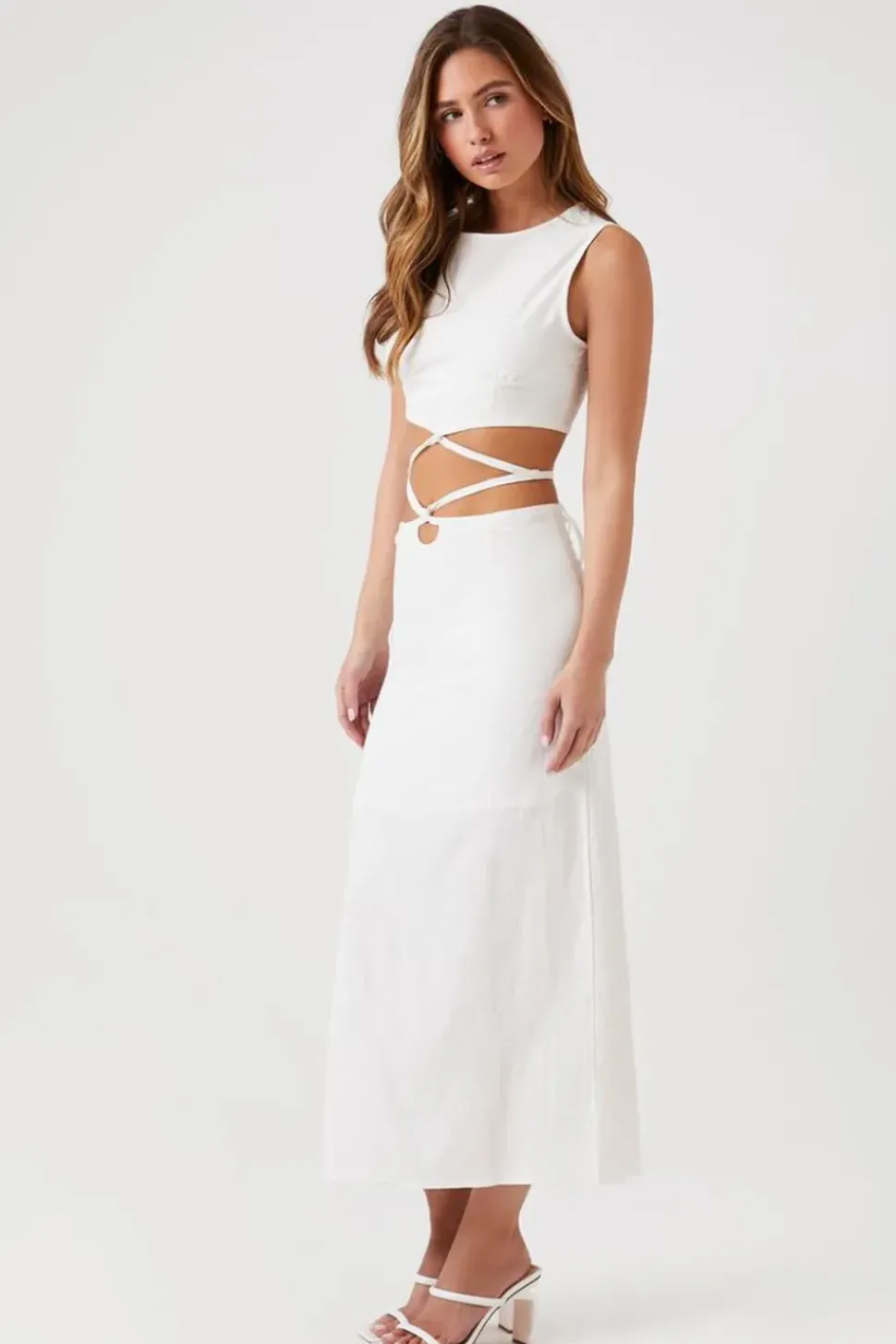 Crisscross Twist Cutout Midi Dress