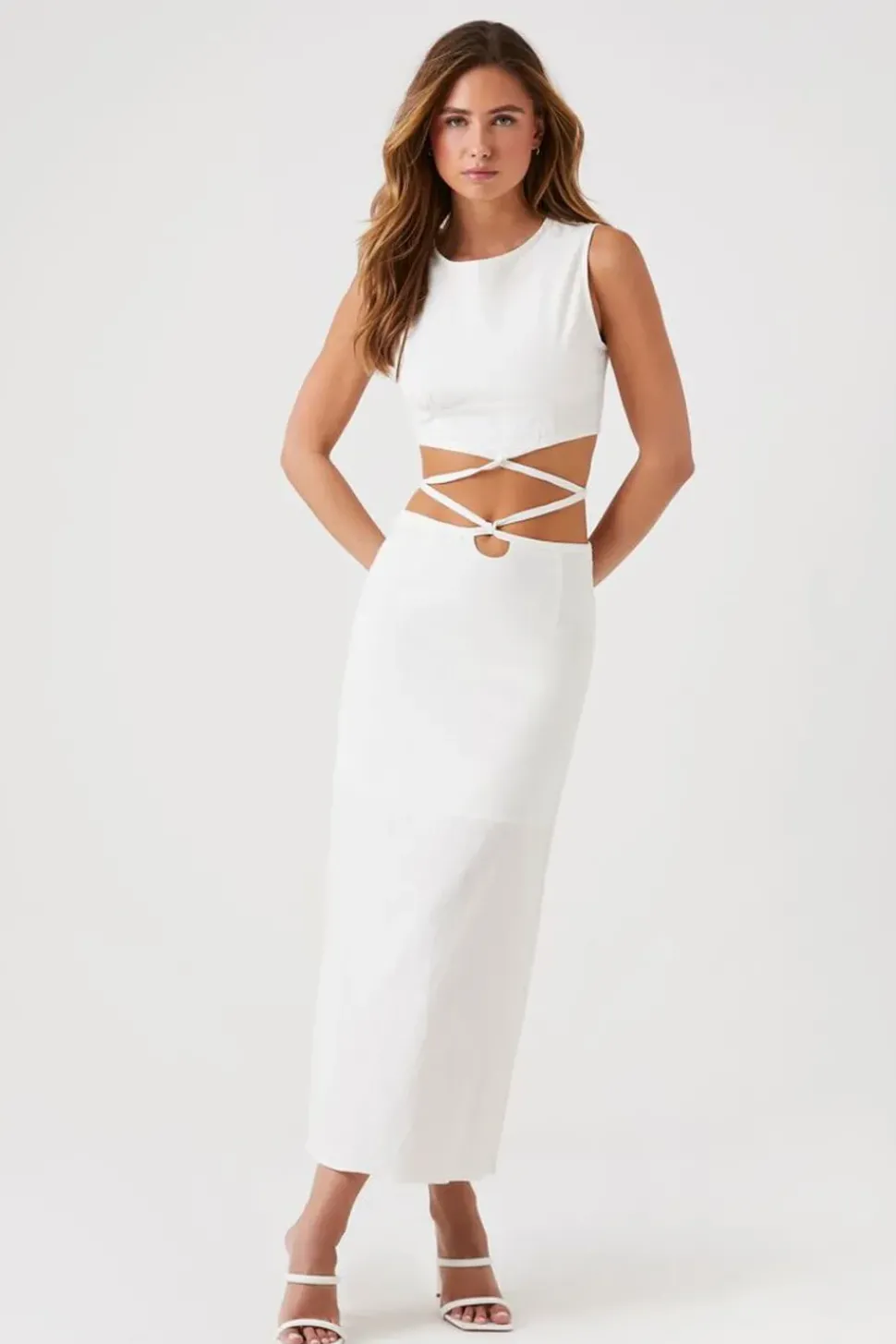 Crisscross Twist Cutout Midi Dress