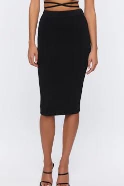 Crisscross Wraparound Midi Skirt