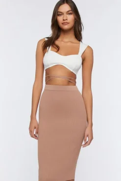 Crisscross Wraparound Midi Skirt