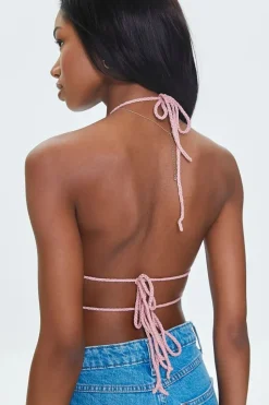 Crochet Butterfly Halter Crop Top