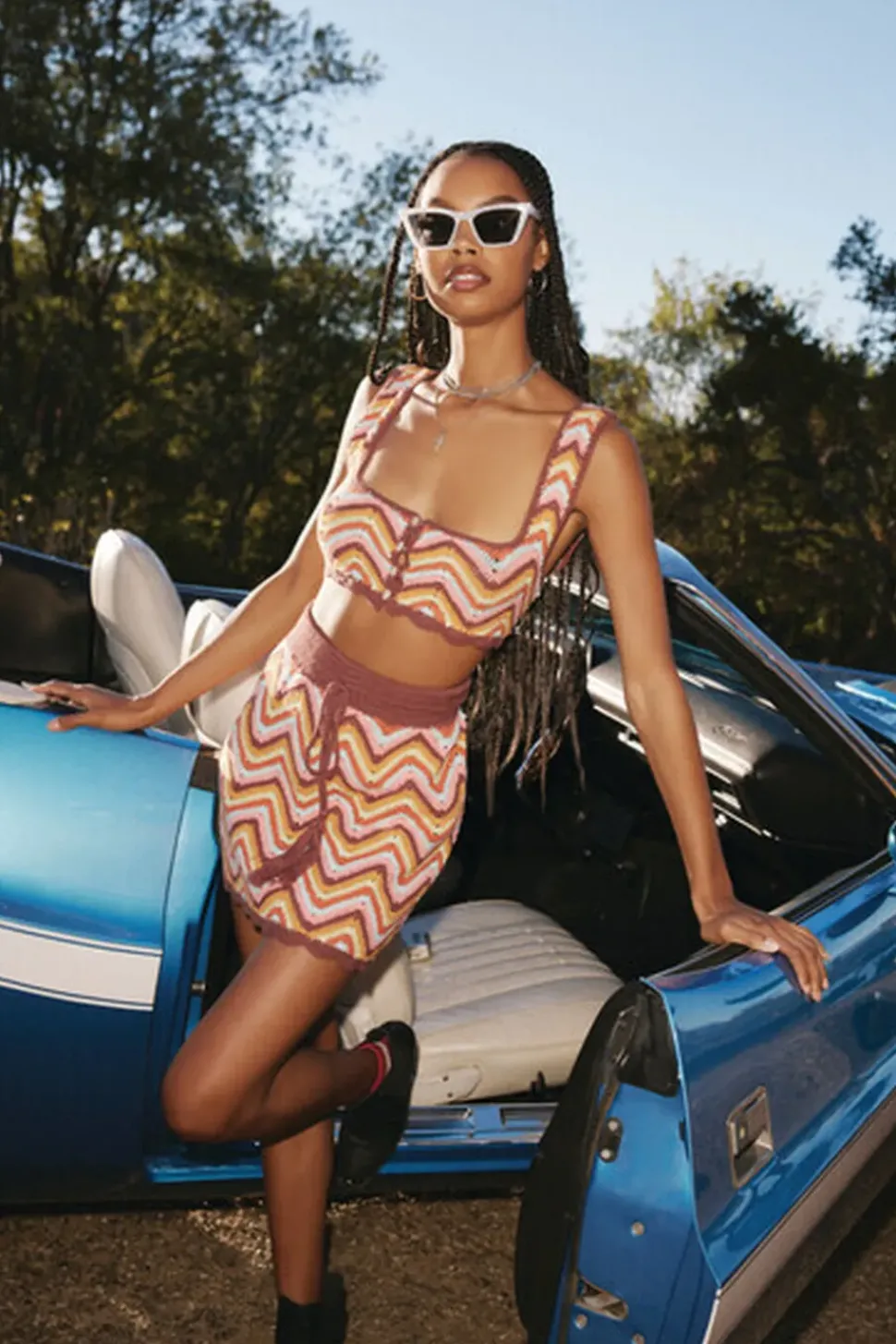Crochet Chevron Crop Top