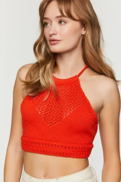 Crochet Crisscross Halter Crop Top