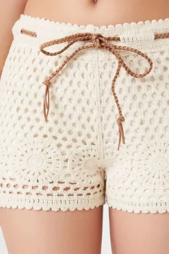 Crochet Drawstring Shorts