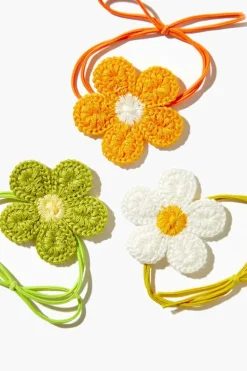 Crochet Flower Hair Tie Set