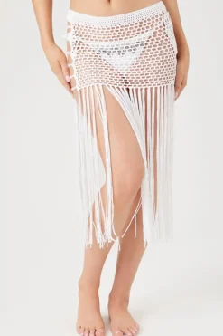 Crochet Fringe Swim Cover-Up Skirt