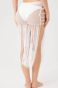 Crochet Fringe Swim Cover-Up Skirt