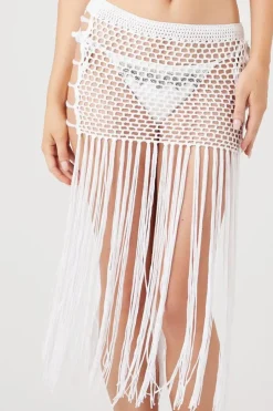 Crochet Fringe Swim Cover-Up Skirt