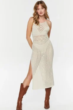 Crochet Halter Midi Dress