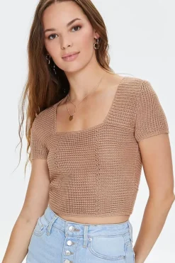 Crochet Lace-Back Crop Top