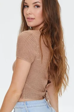Crochet Lace-Back Crop Top